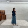 蘋果剪裁亞麻針織上衣