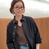 V領彈性上衣