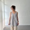 波紋絲光雙層無袖長上衣