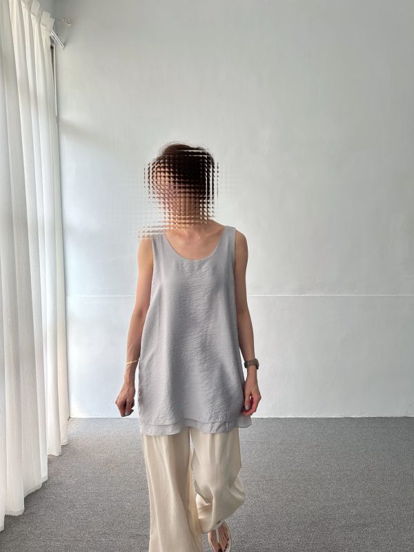 S__85024850_0 波紋絲光雙層無袖長上衣