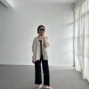 冰涼 寬版直筒彈力褲