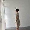 四顆釦 短袖棉麻洋裝