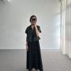 肩帶式V領口袋洋裝