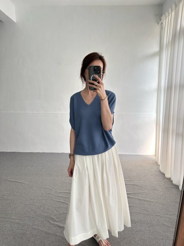 S__85024999_0 前百褶後鬆緊ALINE長裙