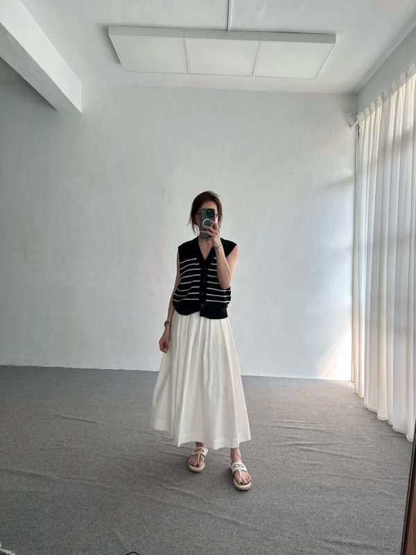 S__85025004_0 前百褶後鬆緊ALINE長裙