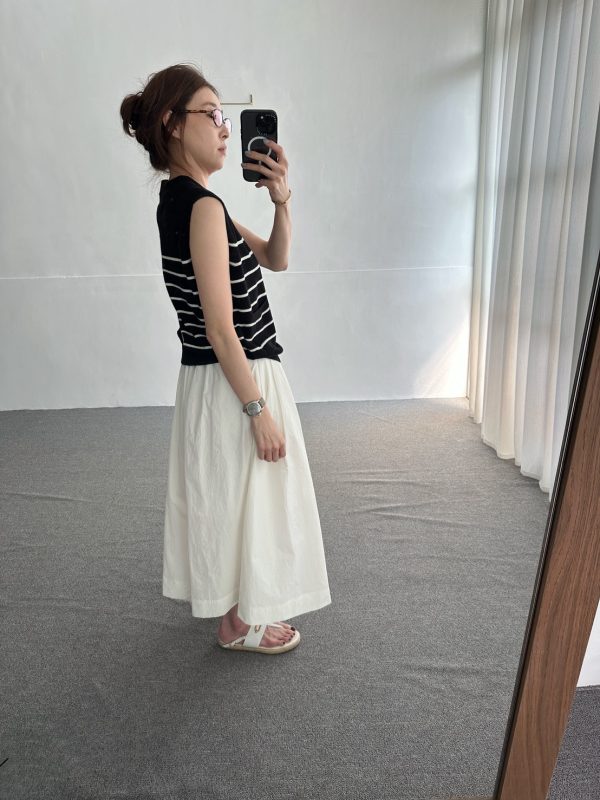 S__85025005_0 前百褶後鬆緊ALINE長裙