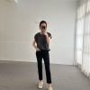 黑 超薄超彈力 小直筒牛仔褲