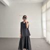 前百褶後鬆緊ALINE長裙