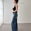 海鷗線 薄款直筒牛仔褲